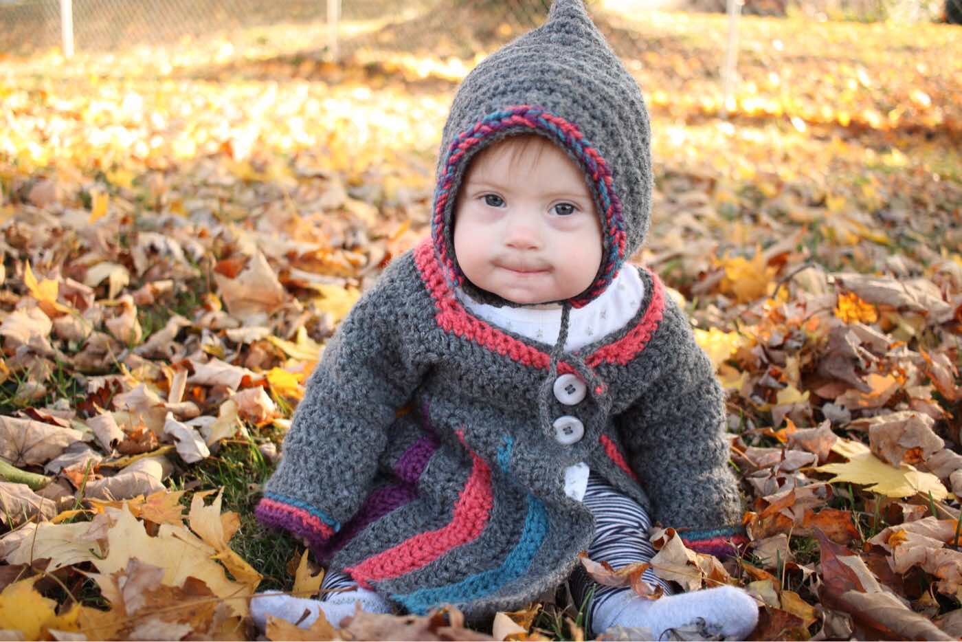 Baby rainbow sweater and pixie hat