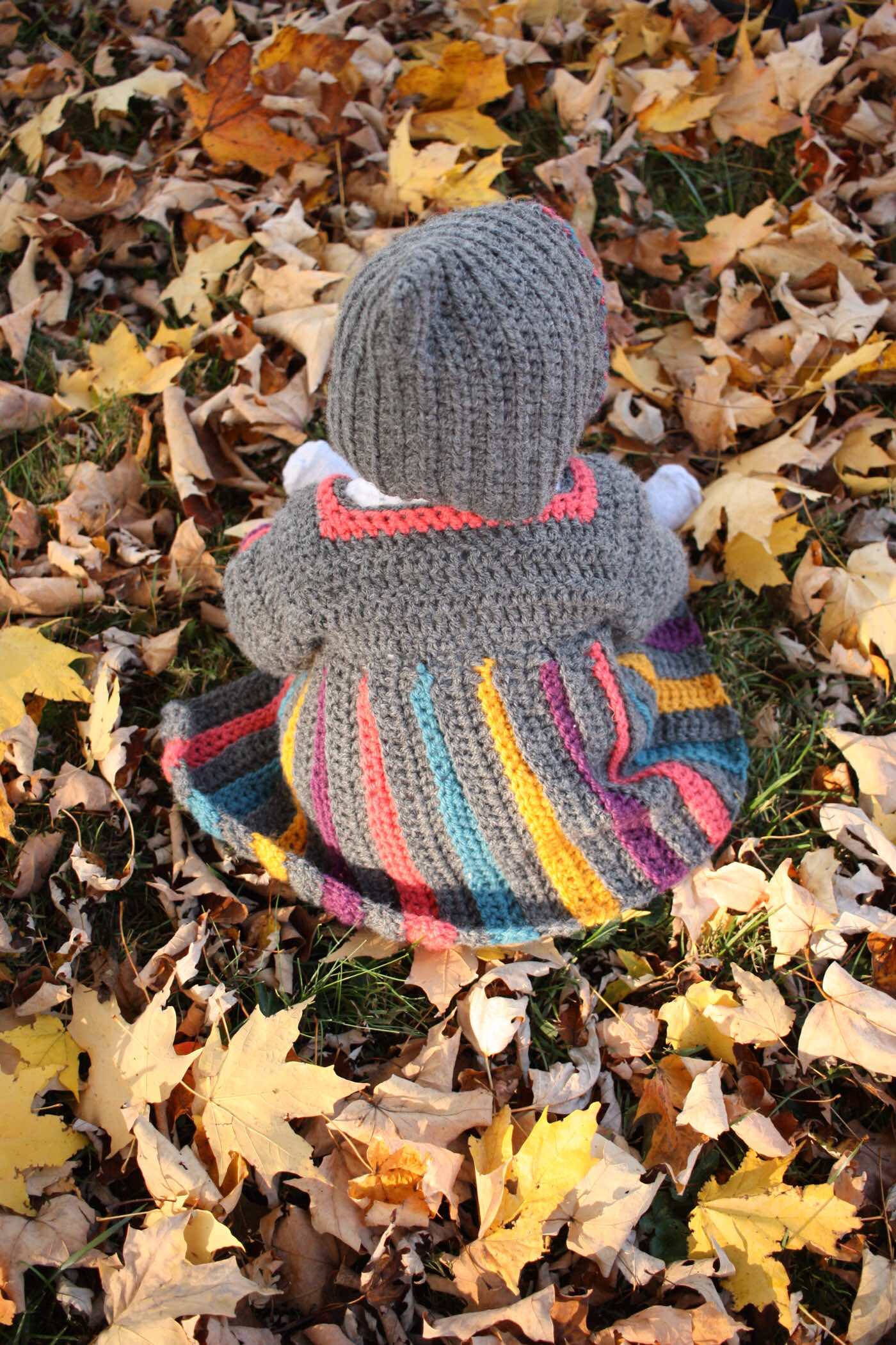 Baby rainbow sweater and pixie hat